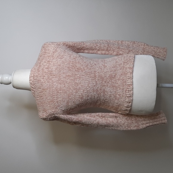 American Eagle Outfitters Blush & Cream Variegated Henley Sweater, Size S - Picture 5 of 6